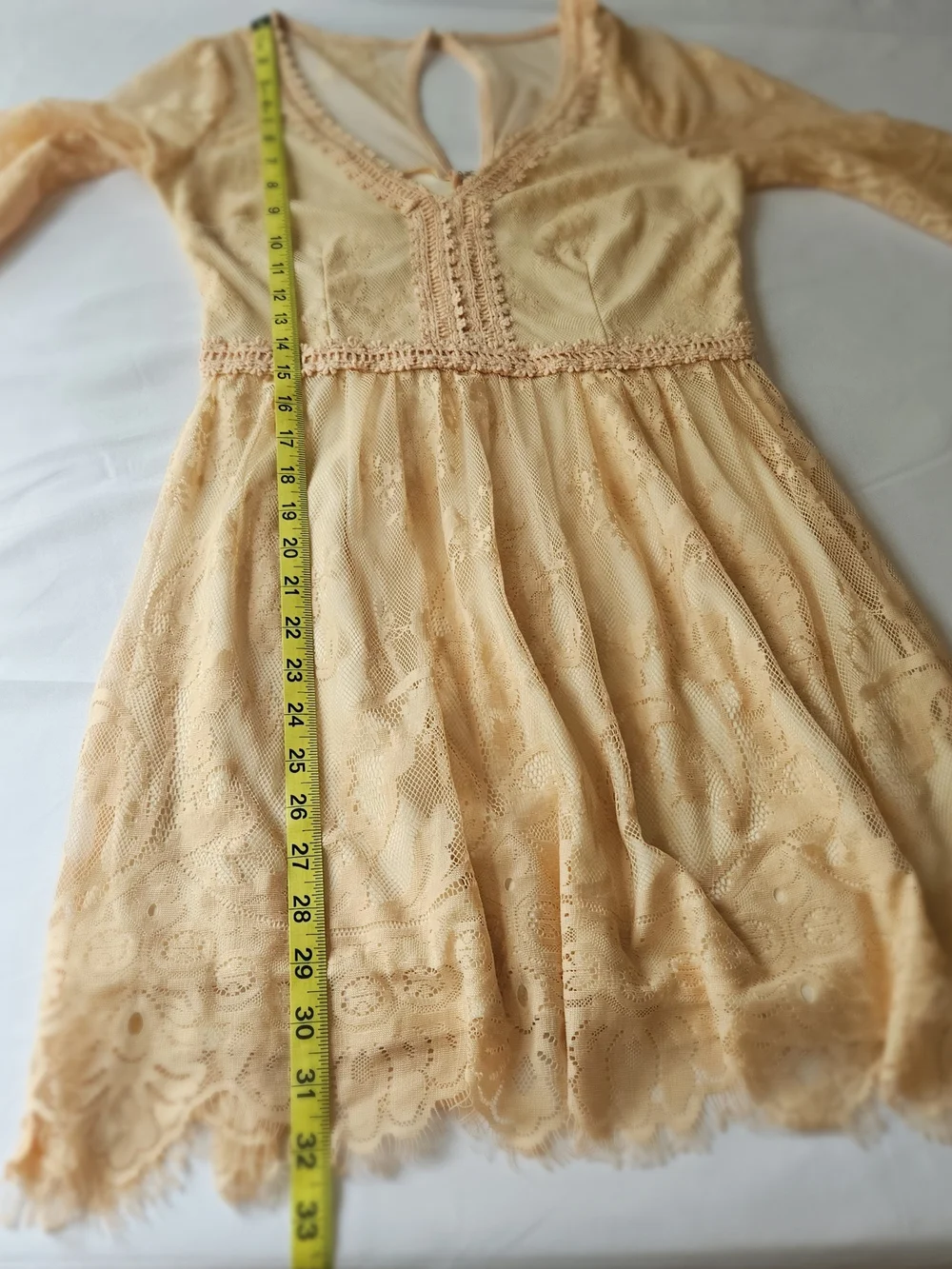 ​Soieblu Peach Lace Dress - NWOT - Size S - Romantic Boho Mini Dress - Picture 11 of 15